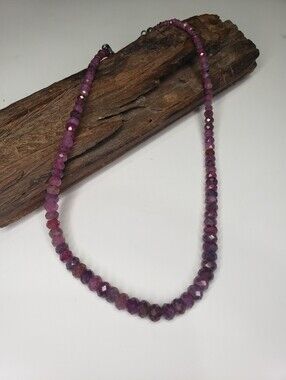 Jay King Purple Faceted Ruby Bead Necklace